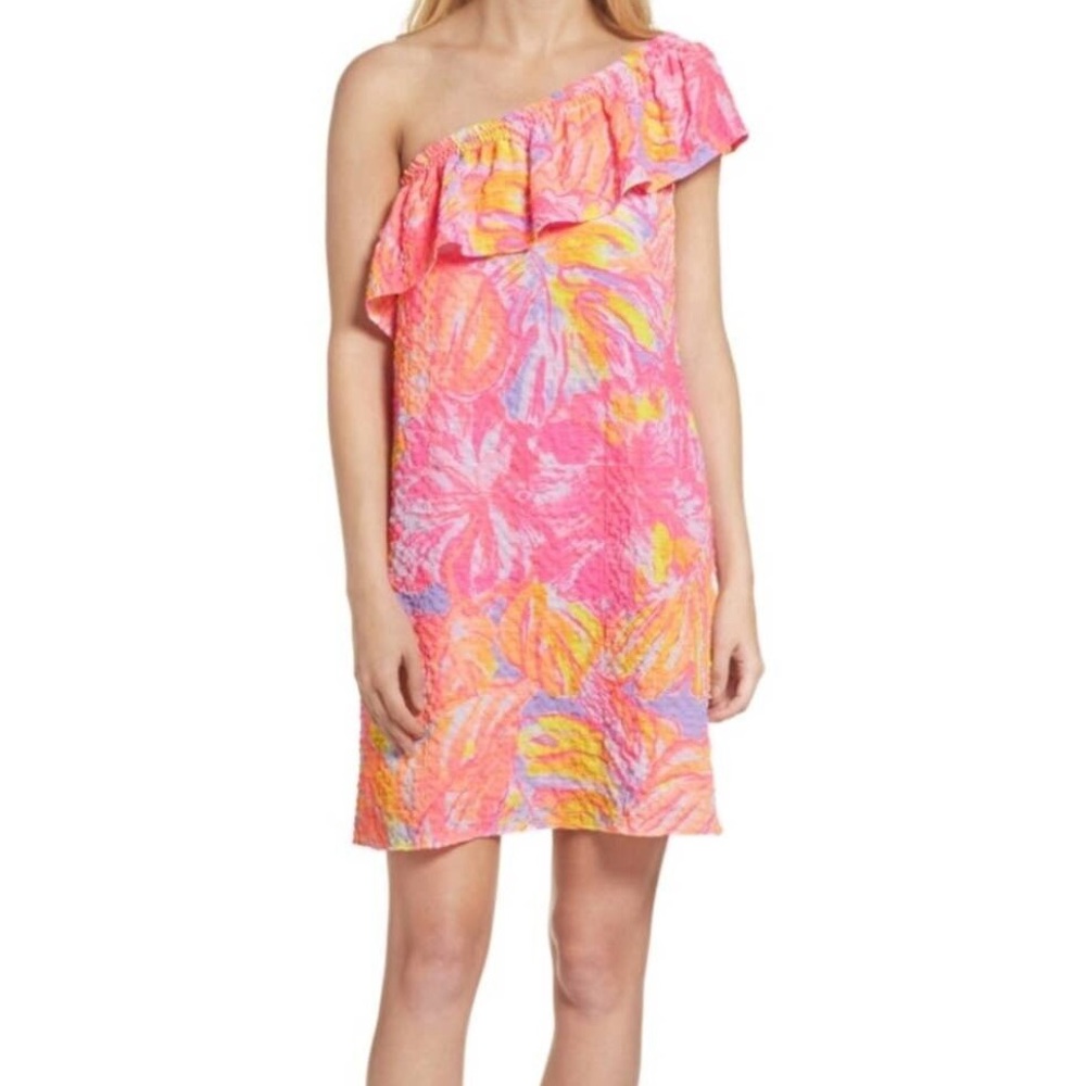 NWT Lilly Pulitzer Emmeline One Shoulder Dress in Sun Splashed
